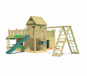 Jungle Hotel | Tower playhouse with swings & climbing net