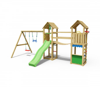 Jungle Haven | Wooden climbing frame with double swing