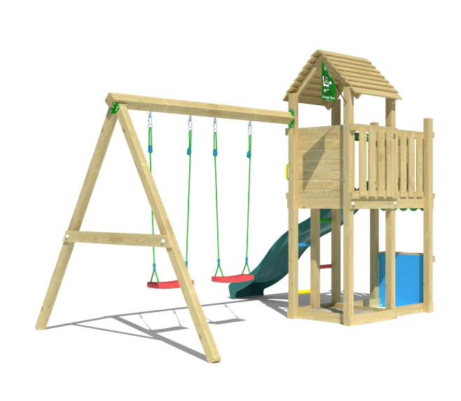 Jungle Breeze | Wooden climbing frame with double swing Jungle Breeze | Wooden climbing frame with double swing