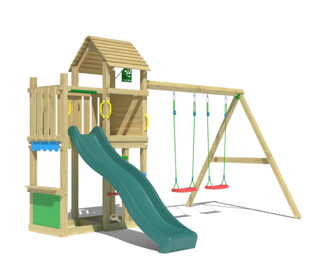 Jungle Breeze | Wooden climbing frame with double swing Jungle Breeze | Wooden climbing frame with double swing