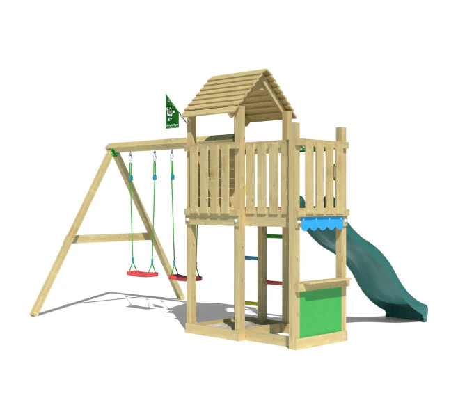 Jungle Breeze | Wooden climbing frame with double swing Jungle Breeze | Wooden climbing frame with double swing