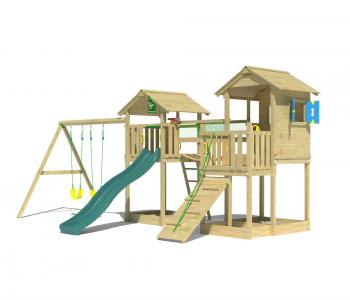 Jungle Stronghold | Wooden climbing frame with double swing