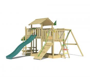 Jungle Habitat | Wooden climbing frame with swing