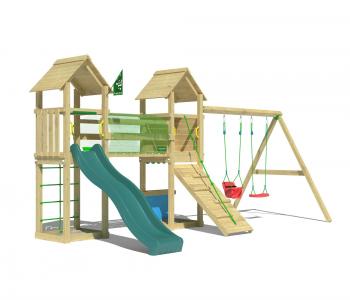 Jungle Darwin | Wooden climbing frame with double swing