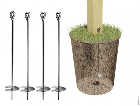 Screw-in ground anchors (4x)