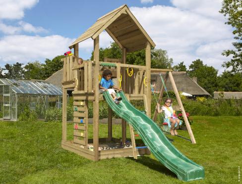 Jungle Palace | Wooden climbing frame with swing