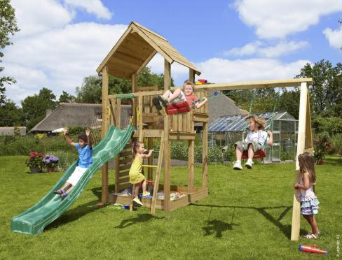 Jungle Palace | Wooden climbing frame with double swing