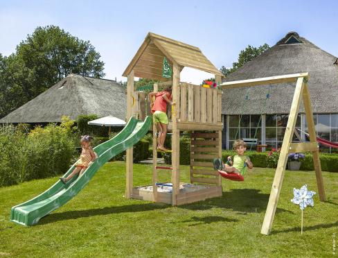 Jungle Cabin | Wooden climbing frame with swing