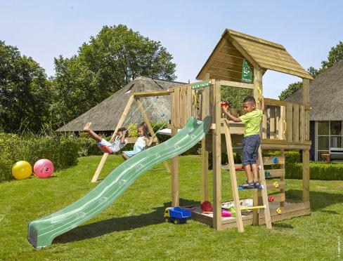 Jungle Cubby | Wooden climbing frame with double swing