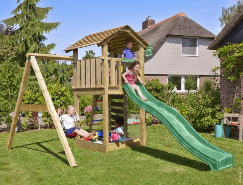 Jungle Cottage | Wooden climbing frame with swing