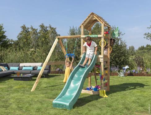 Jungle Cocoon | Wooden climbing frame with swing