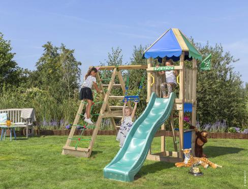 Jungle Cirque | Wooden climbing frame with swing & climbing net