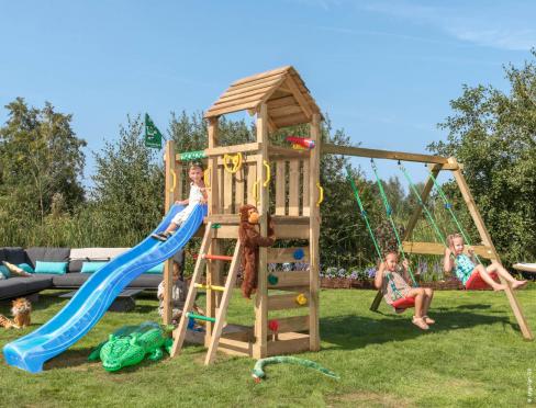 Jungle Safari | Wooden climbing frame with double swing