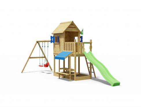 Jungle Cabana | Tower playhouse with double swing