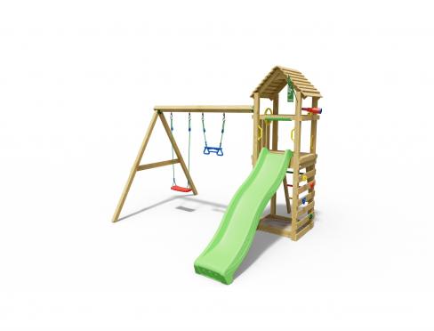 Jungle Cocoon | Wooden climbing frame with double swing