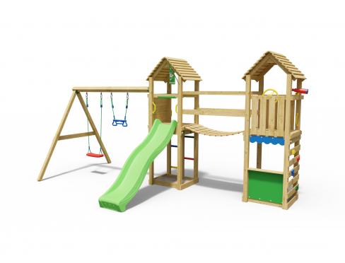 Jungle Haven | Wooden climbing frame with double swing