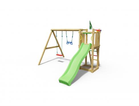 Jungle Tower | Wooden climbing frame with double swing