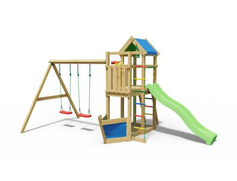 Jungle Explorer | Wooden climbing frame with double swing