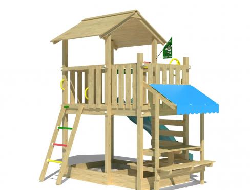 Jungle Plaza | Wooden climbing frame with slide