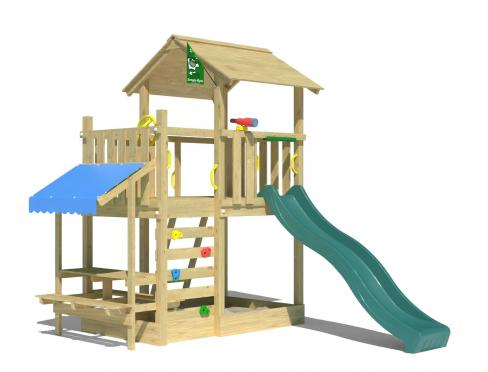 Jungle Plaza | Wooden climbing frame with swing